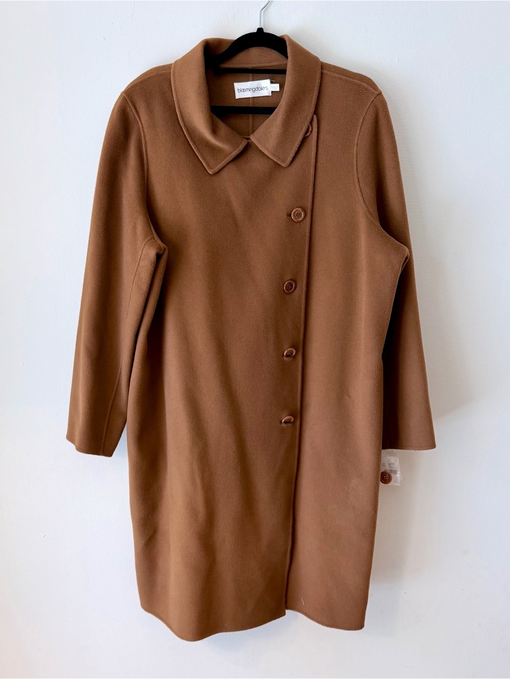 Bloomingdale's Brown Button-Front Long Sleeve Coat Dress